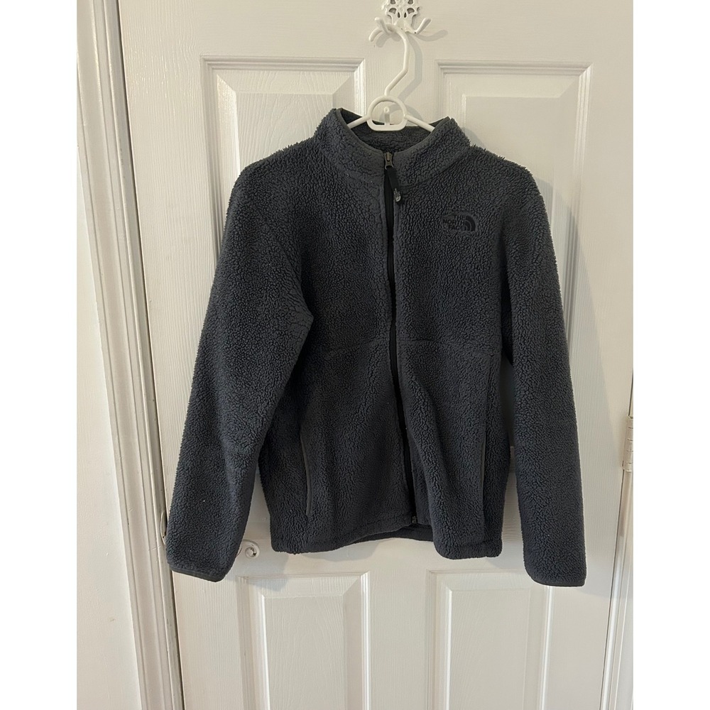 The North Face Boys Large 14/16 Charcoal Grey Full Zip Sherpa Fleece Jacket